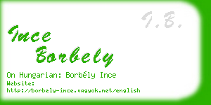ince borbely business card